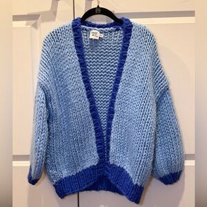 Princess Polly Lester Knit Cardigan Blue Sz XS/S